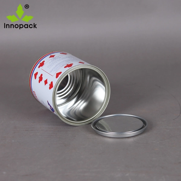 Printed 1liter Small Mini Round Metal Tin Can with Lid