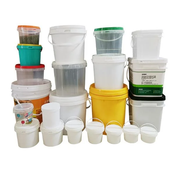 Round Plastic Bucket Packaging Container Food Grade Plastic Drum Seal Paint Pail Buckets with Handle